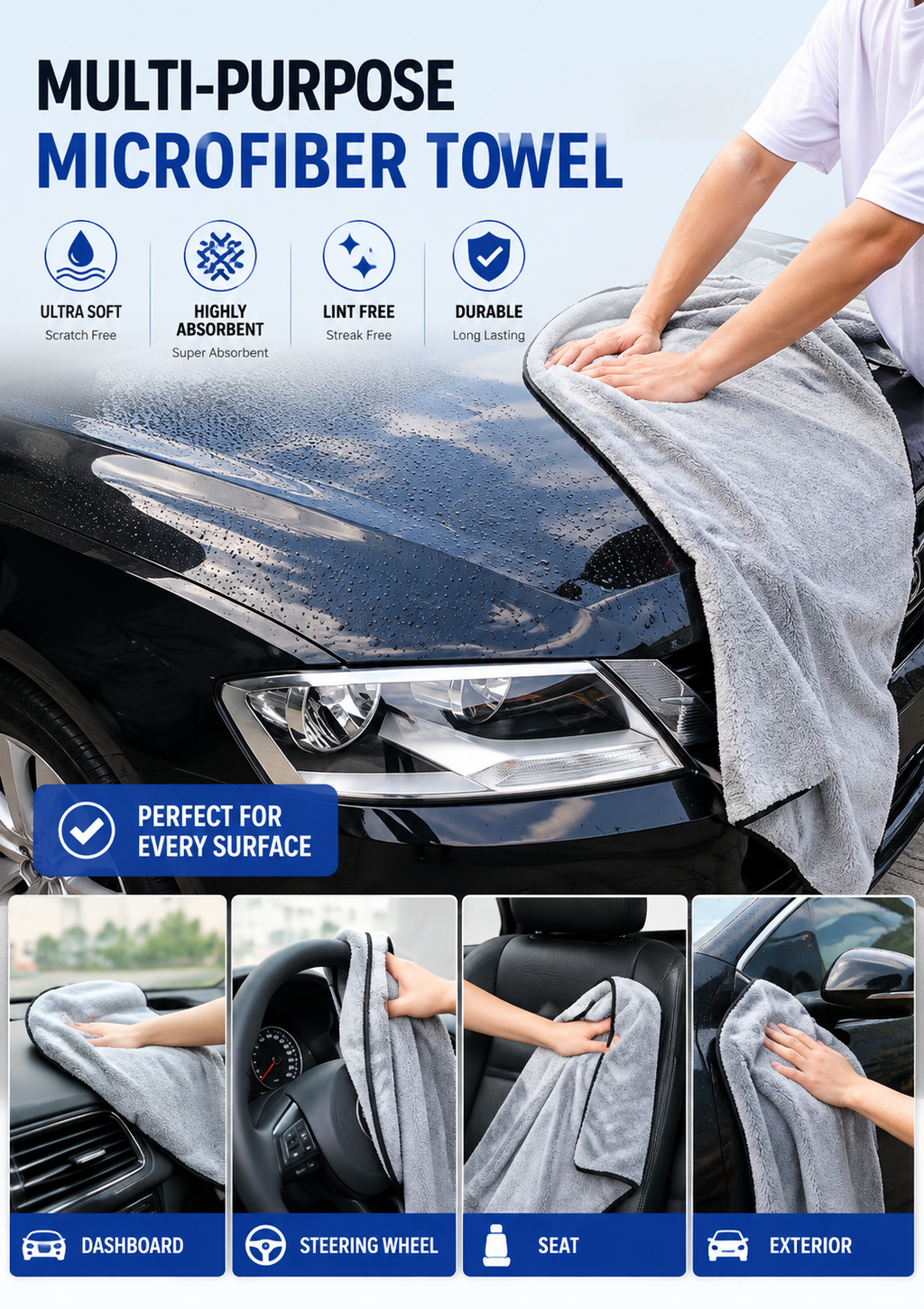 AXTRO Premium Microfiber Car Towel