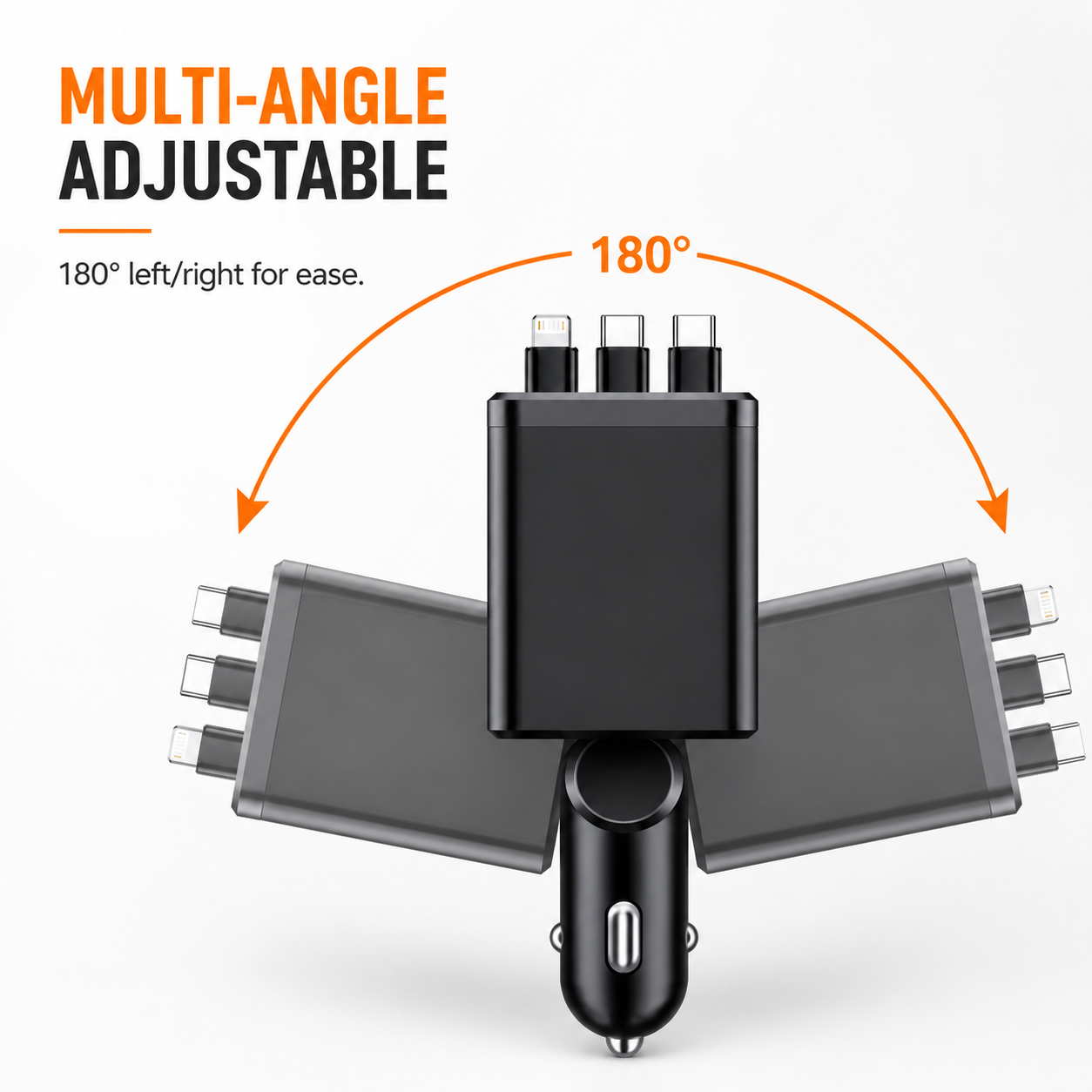 AXTRO 180W 7-in-1 Retractable Car Charger