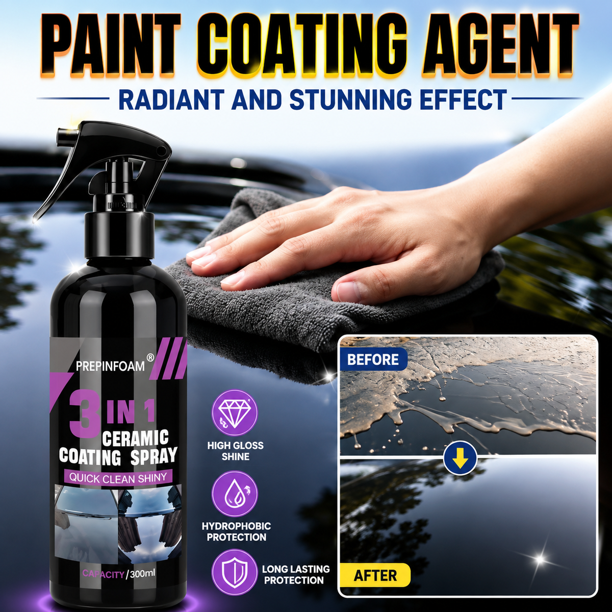 AXTRO 3-in-1 Ceramic Liquid Ceramic Coating Spray