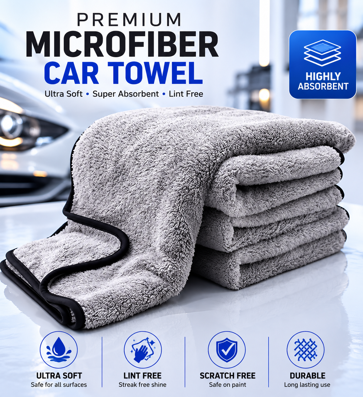 AXTRO Premium Microfiber Car Towel