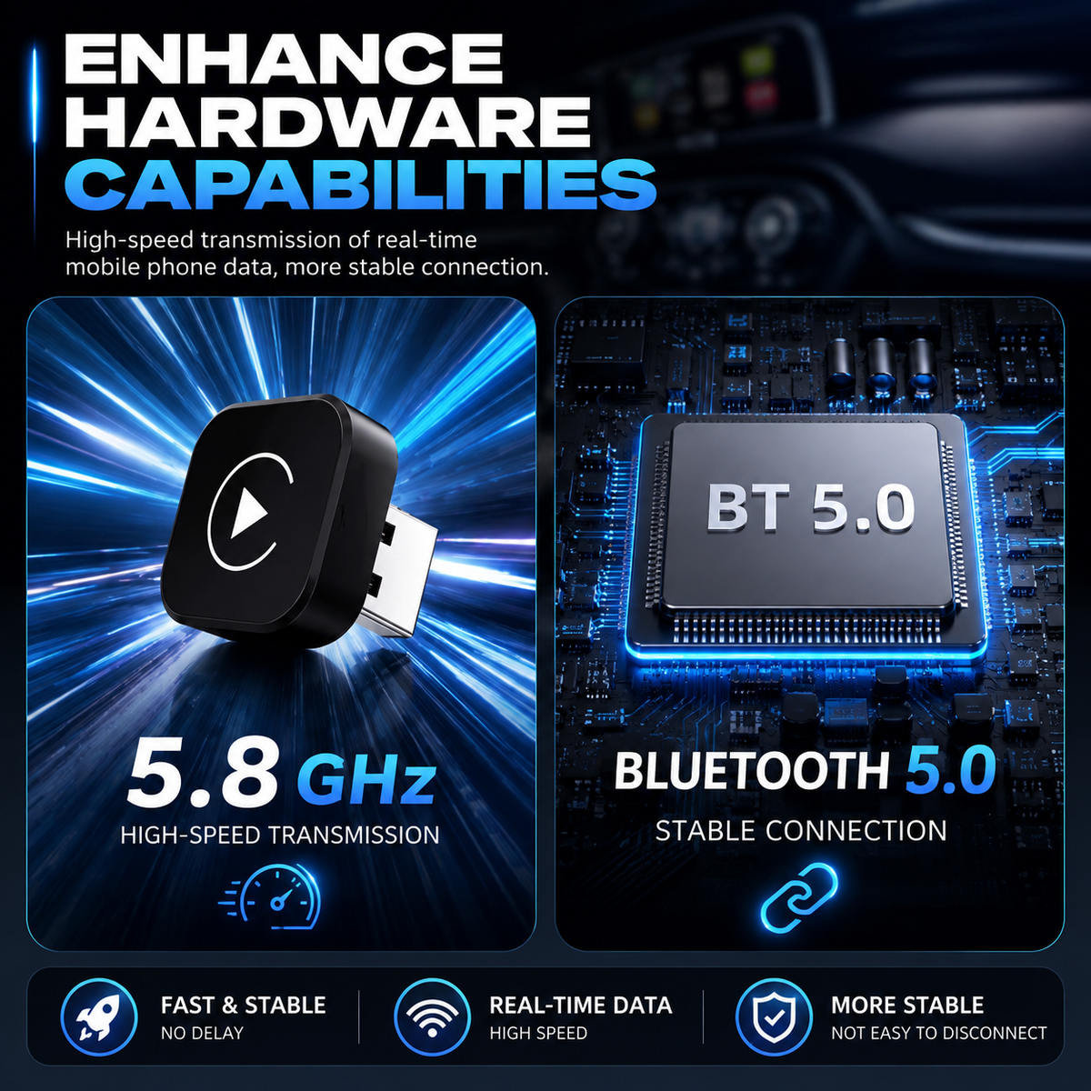 AXTRO 2-in-1 Wireless CarPlay