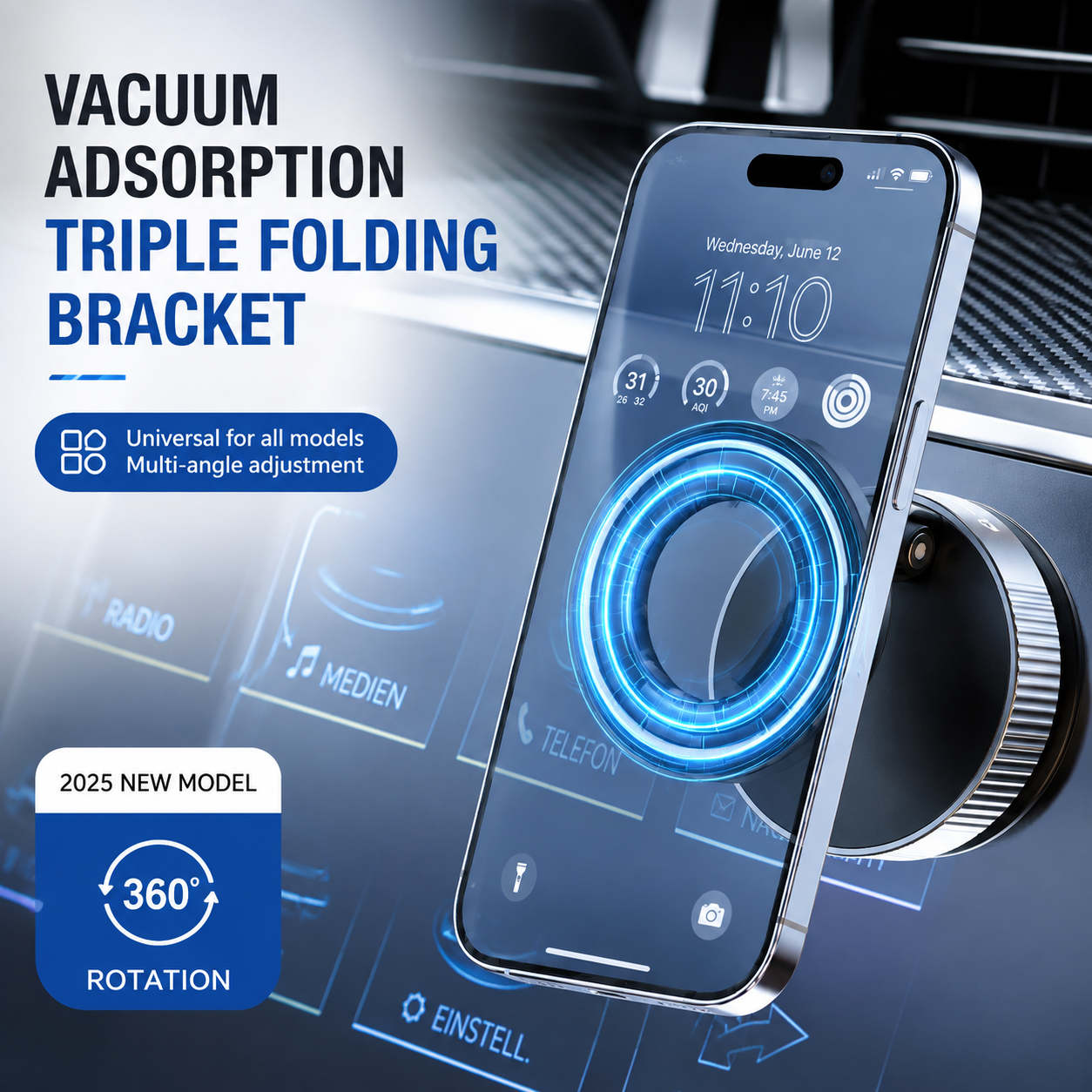 AXTRO Magnetic Vacuum Phone Bracket 360°