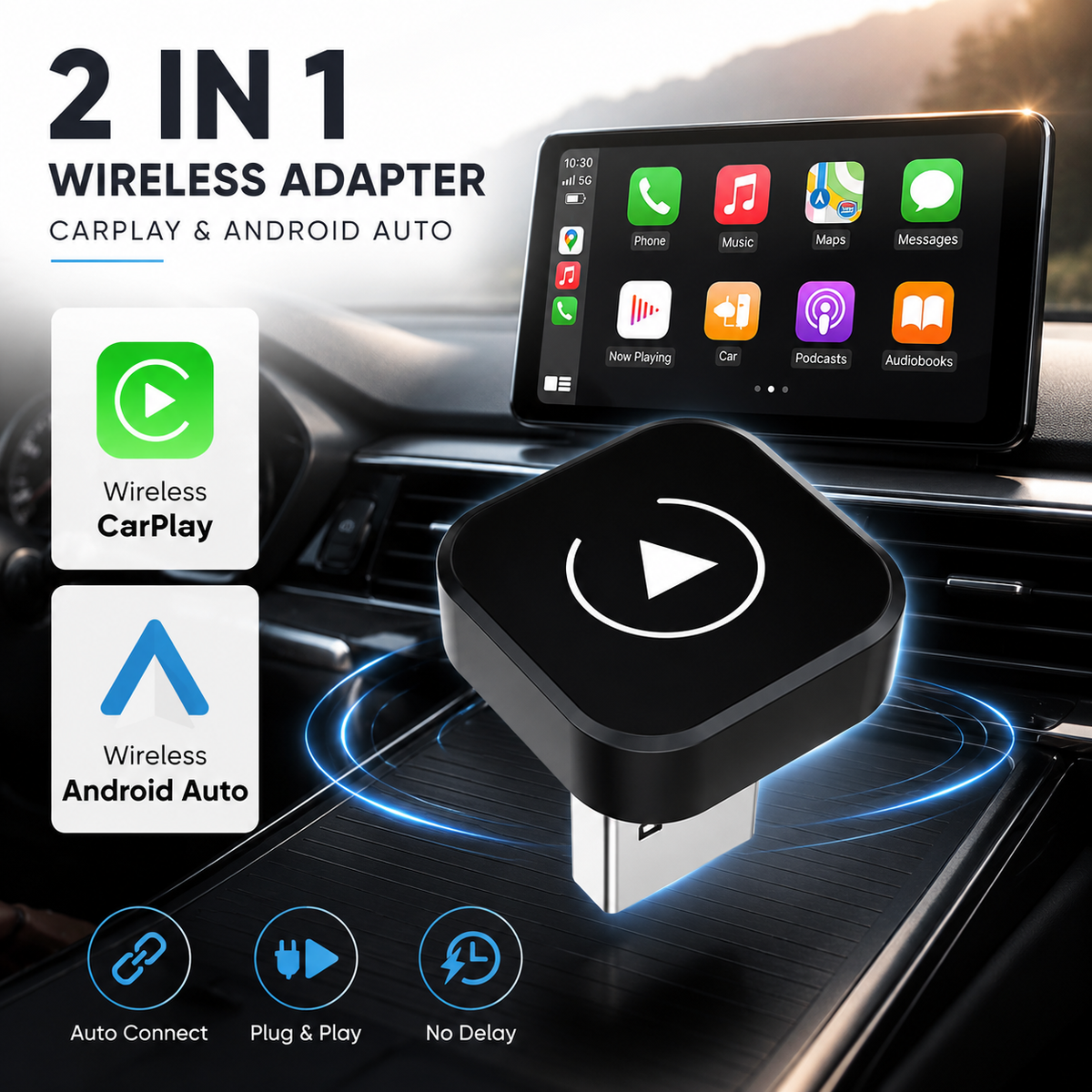 AXTRO 2-in-1 Wireless CarPlay