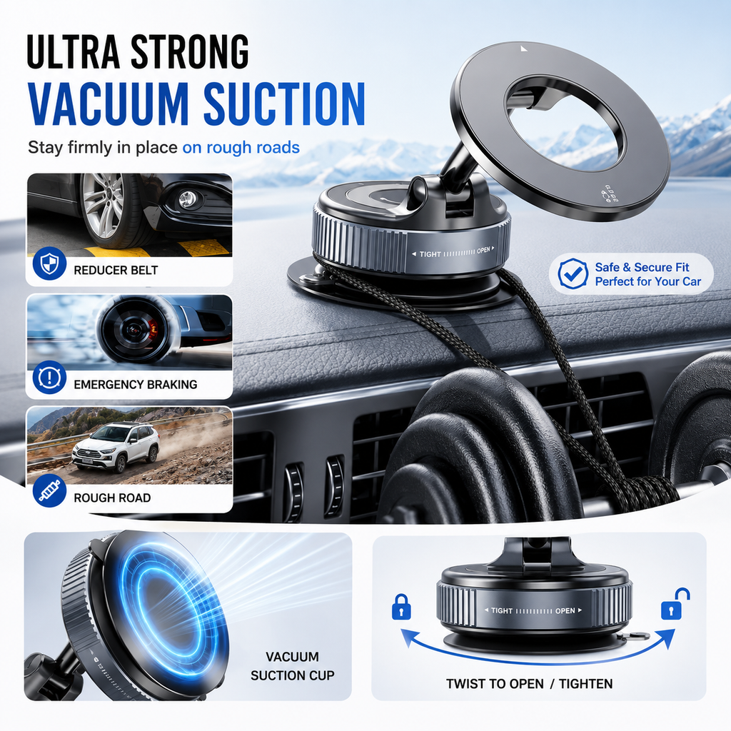 AXTRO Magnetic Vacuum Phone Bracket 360°